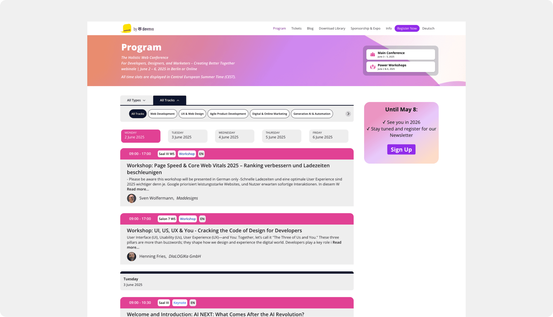 Program page
