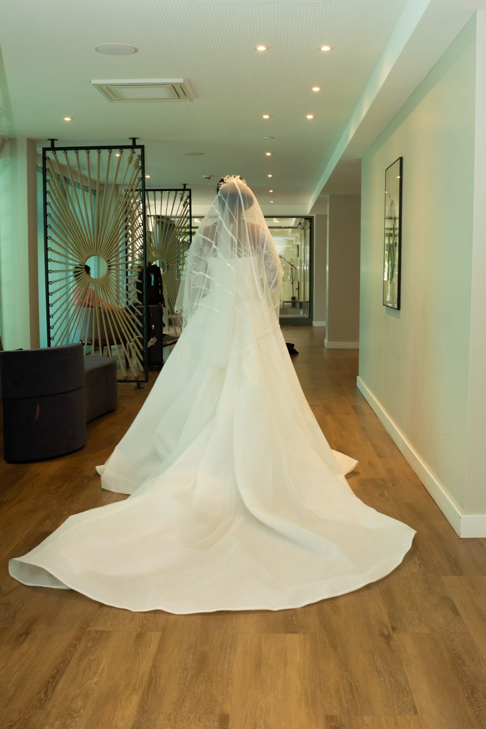Bride walking down the aisle