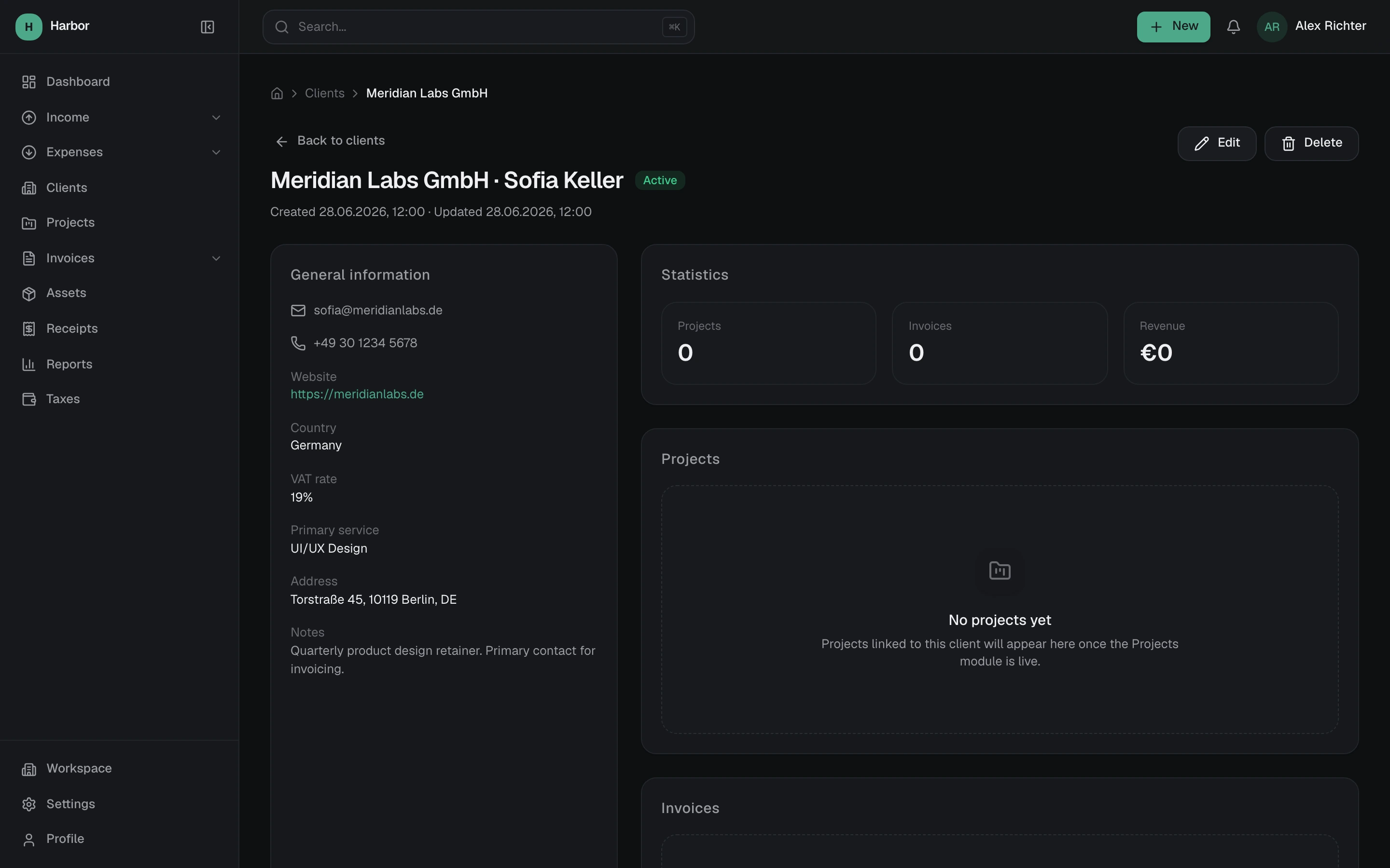 Client detail